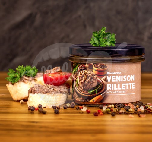 Rillette z jeleního masa s divokým kořením 170 g