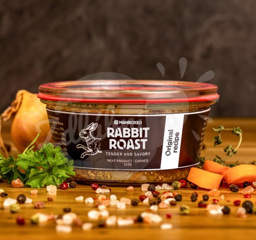 Pečený králík s vepřovým bůčkem