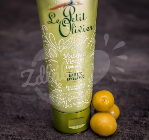 Le Petit Olivier - hydratační pleťová maska - olivový olej a růžová voda 75ml - zelená