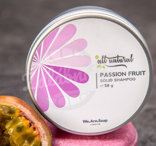 All natural Passion fruit Solid shampoo – tuhý šampon v plechu 58 g