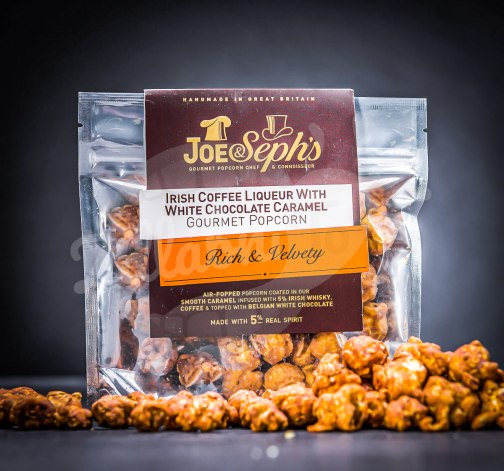 Luxusní popcorn Joe & Seph's s irskou kávou, pravou whisky a bílou čokoládou 32 g