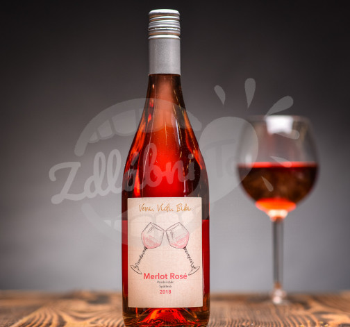 Růžové víno Merlot Rosé 2018 pozdní sběr 0,75 l