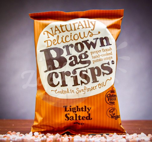 Křupavé, jemně solené a ručně vyráběné Brown Bag Crisps 40 g