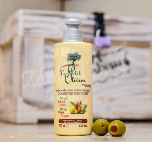 Le Petit Olivier - bezoplachový pečující krém na vlasy - oliva, bambucké máslo, arganový olej 200ml