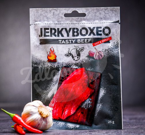 Mírně pálivé sušené hovězí maso Jerkyboxeo 25 g