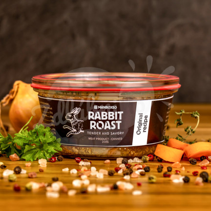 Pečený králík s vepřovým bůčkem 210 g