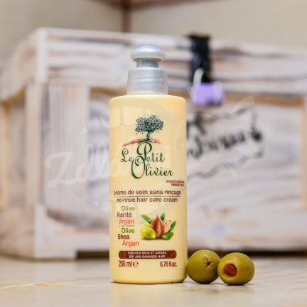 Le Petit Olivier - bezoplachový pečující krém na vlasy - oliva, bambucké máslo, arganový olej 200ml